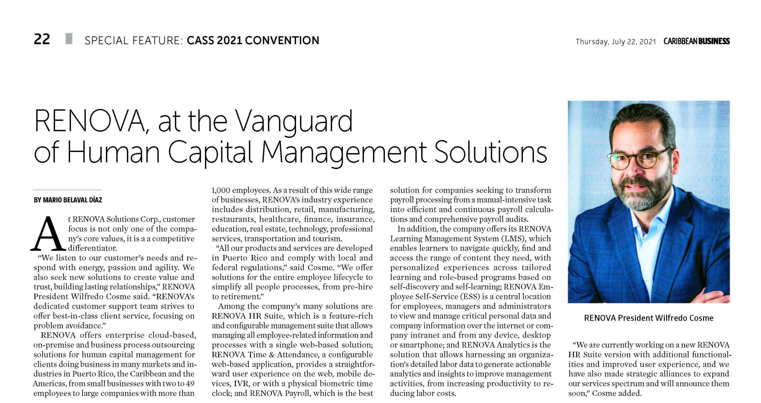 RENOVA, at the vanguard of Human Capital Management Solutions